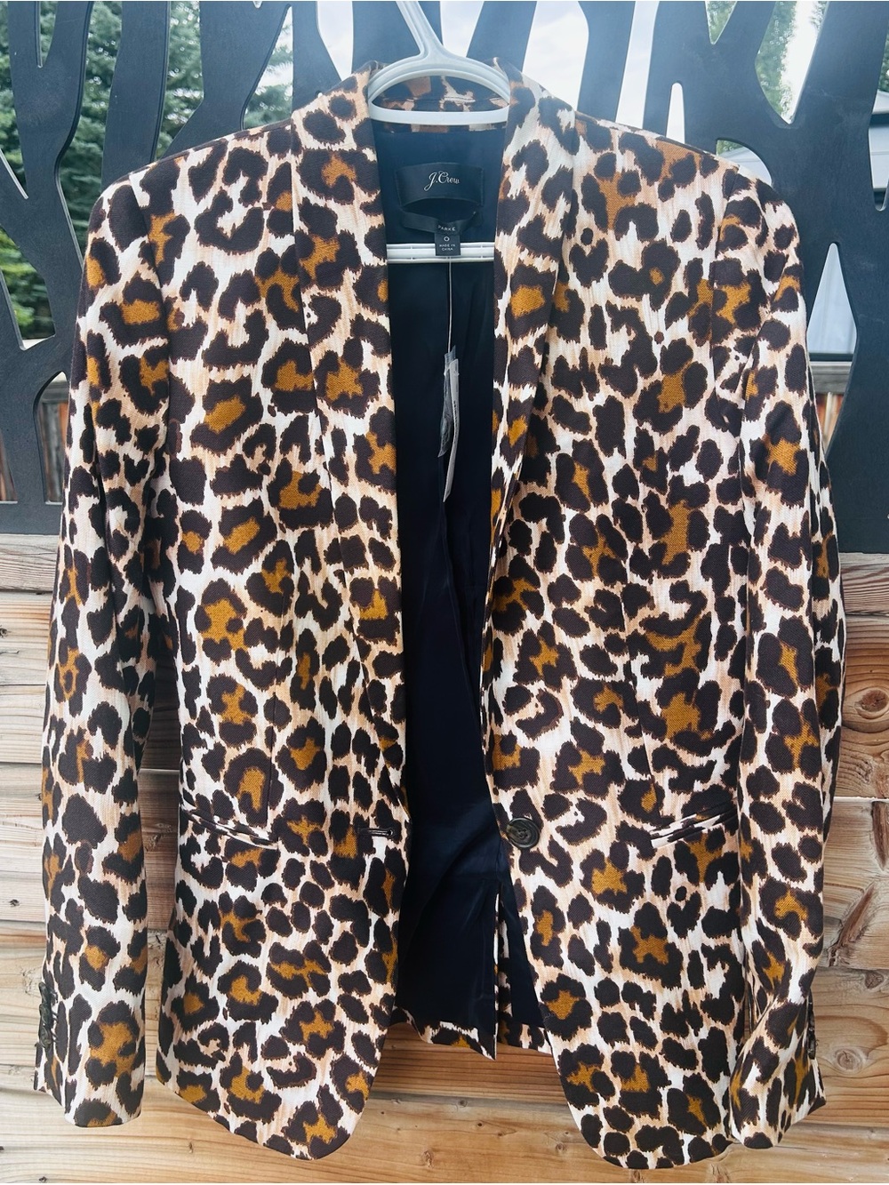 J. Crew Leopard Print Blazer in Brown and Black